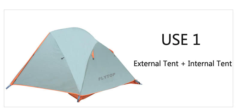 Cheap Goat Tents FLYTOP Ultralight 2 Person Outdoor Tent Waterproof Double Layer Aluminum Rod Tourist Camping Hiking Tent For Outdoor Recreation Tents 